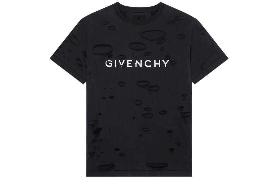 Givenchy Givenchy SS23 Destroyed Effect T-shirt Black