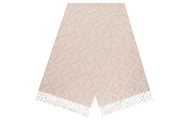 FENDI FENDI Ff Jacquard Fringed-Edge Scarf