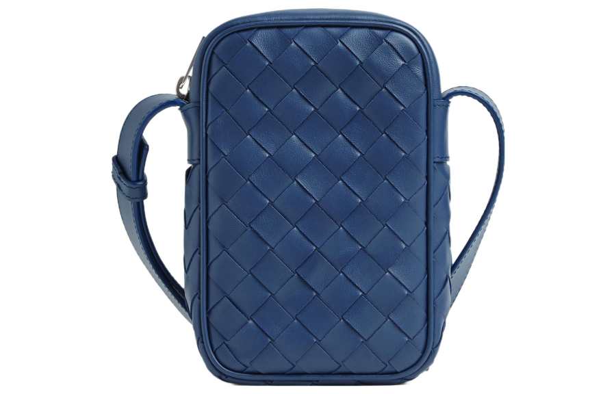 Bottega Veneta Calfskin Handbag, Shoulder Bag, Crossbody Bag Men's Dark Blue
