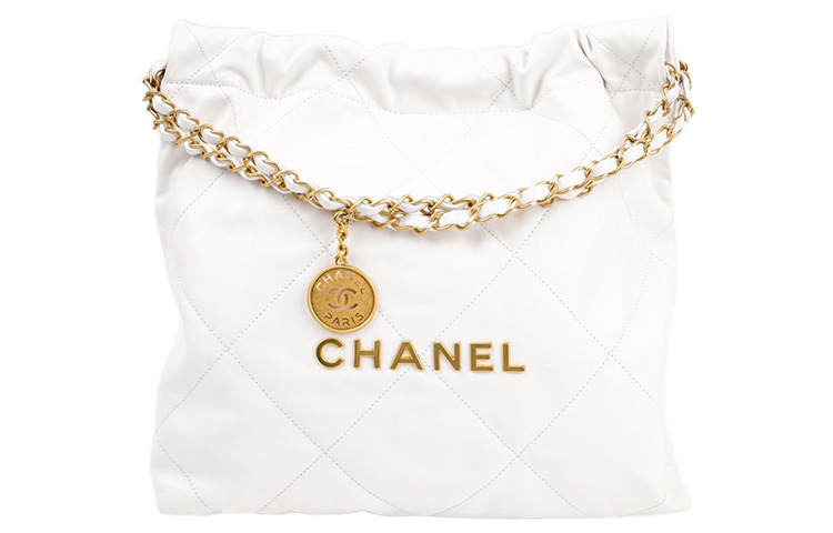 CHANEL 22Bag Cow Leather Material Gold Metal Tote Bag, Shopping Bag, Portable Crossbody Bag, Shoulder Bag Small Women's