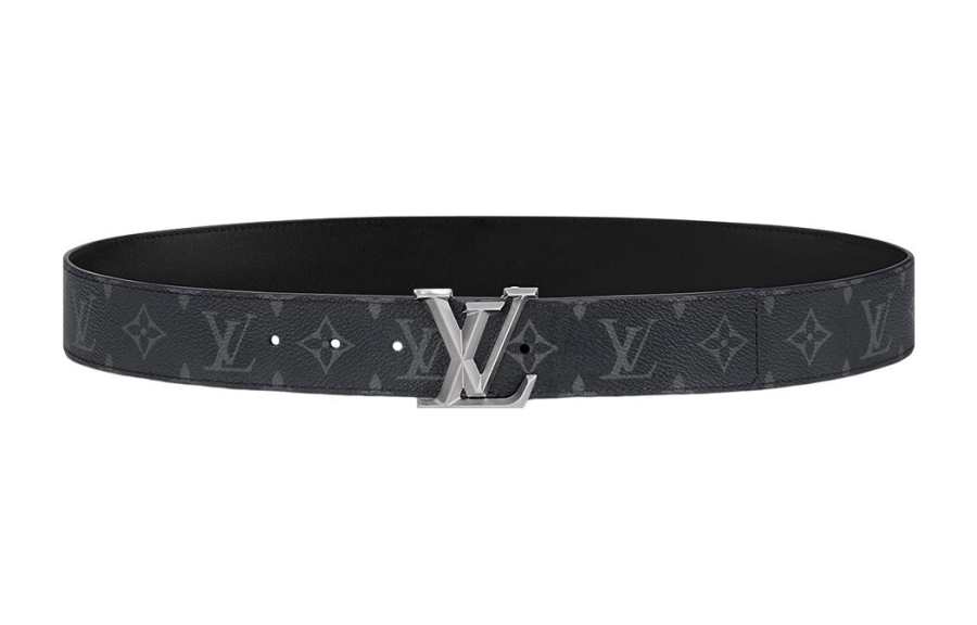LOUIS VUITTON LOUIS VUITTON Pyramide Canvas, Cow Leather Belts Men's Black Width 4cm