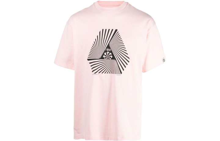 Nike Nike T Shirts Unisex Light Pink Crew Neck Moderate Straight Fit