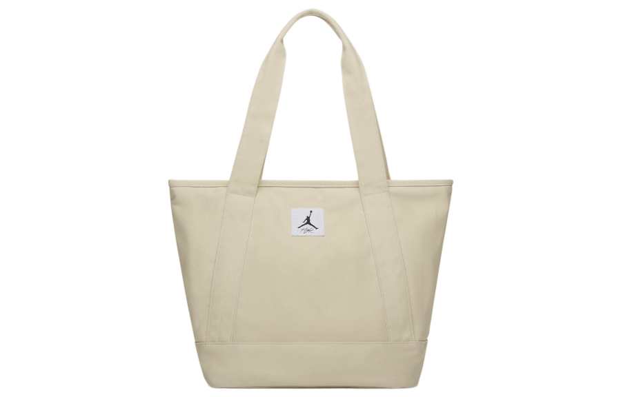 Jordan Jordan Cotton Tote Bag, Shopping Bag, Single Handbag Regular Unisex Ecru