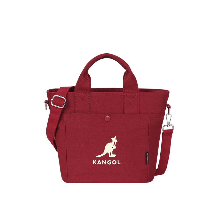 KANGOL Canvas Shoulder Bag, Crossbody Bag Medium Unisex Red/Black/White