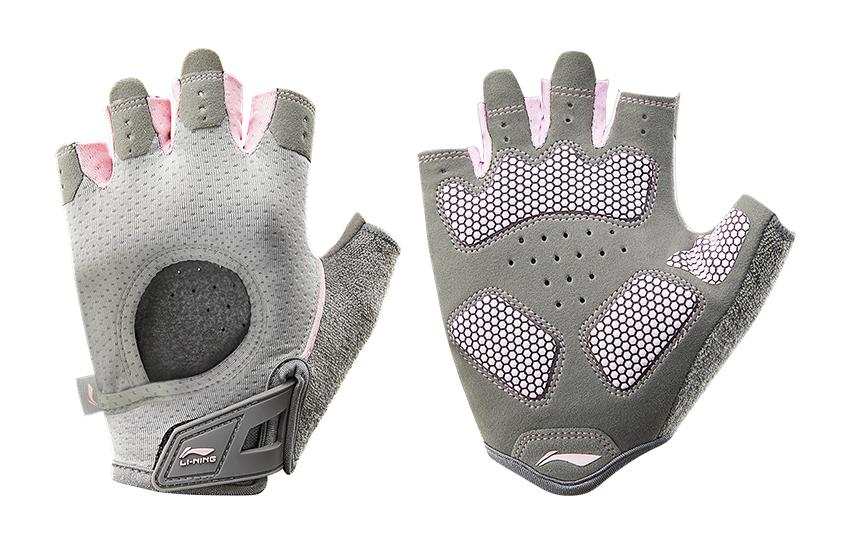 Li-Ning Li Ning Sports Gloves Unisex Gray Pink