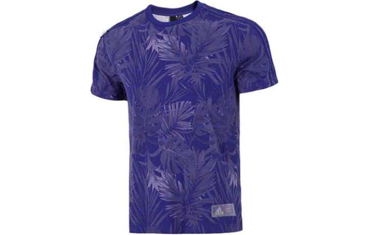 Adidas Adidas T Shirts Men's Purple Crew Neck Thin Straight Fit