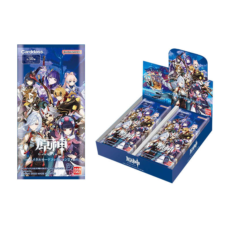 BANDAI Genshin Impact Second Edition Collector's Level Metal Cards IP / Anime Cards 1 Full Box 20 Pcs