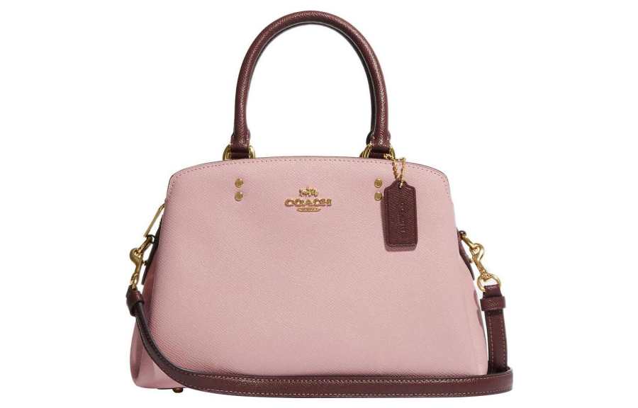 COACH Lillie Cross Grain Leather Shoulder Bag, Crossbody Bag, Handbag Mini Women's Pink