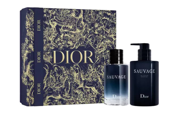 DIOR Wild Fragrance Shower Gel For Men Perfume Set, Luxurious Gold Box Limited Edition Fougere Eau De Toilette