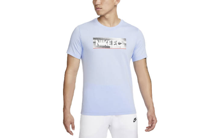 Nike Nike T Shirts Men's Blue Crew Neck Moderate Straight Fit