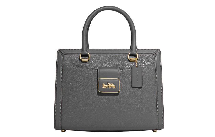 COACH Grace Cow Leather With Sheepskin Shoulder Bag, Crossbody Bag, Handbag Medium Women's Granite Gray