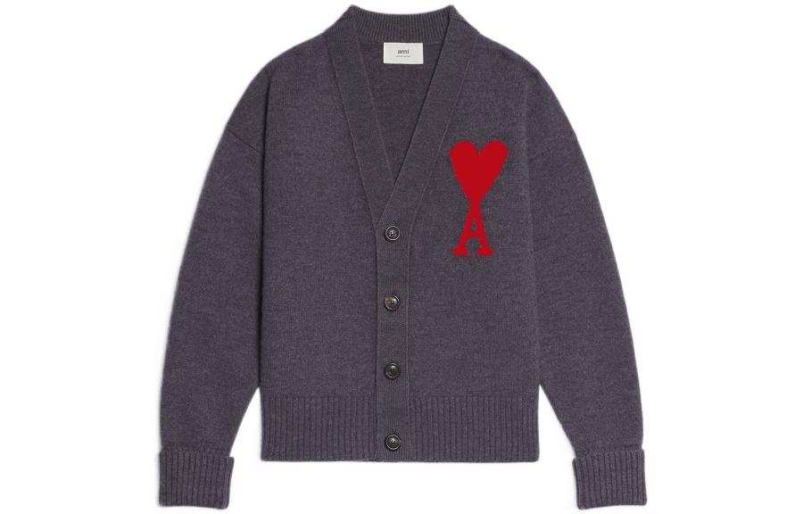 AMIPARIS Ami Paris Ami De Coeur Intarsia Knitted Cardigan