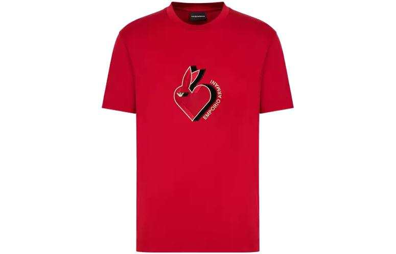 EMPORIO ARMANI Year Of The Rabbit SS23 T Shirt Men's Red