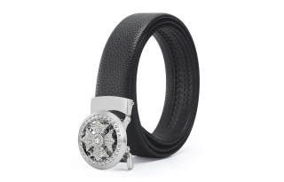 ALIEN BANG Cow Leather Belts Men's Black 3.4cm