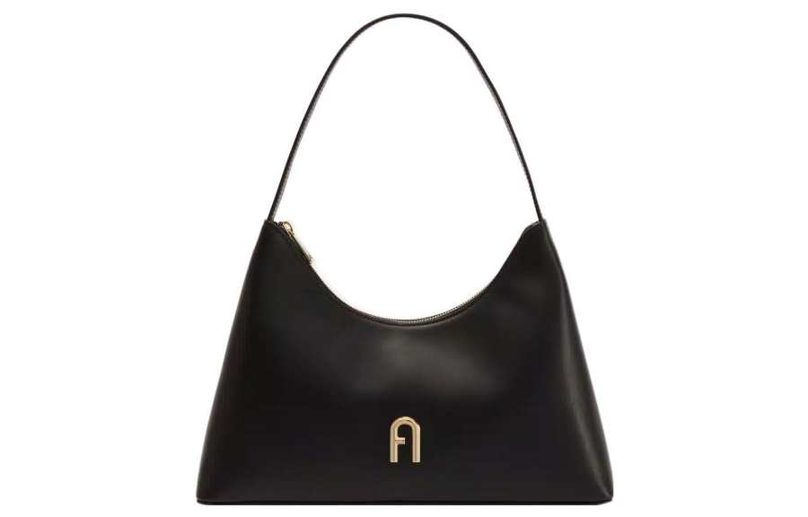 Furla Diamante Calfskin Handbag, Shoulder Bag Small Women's Black