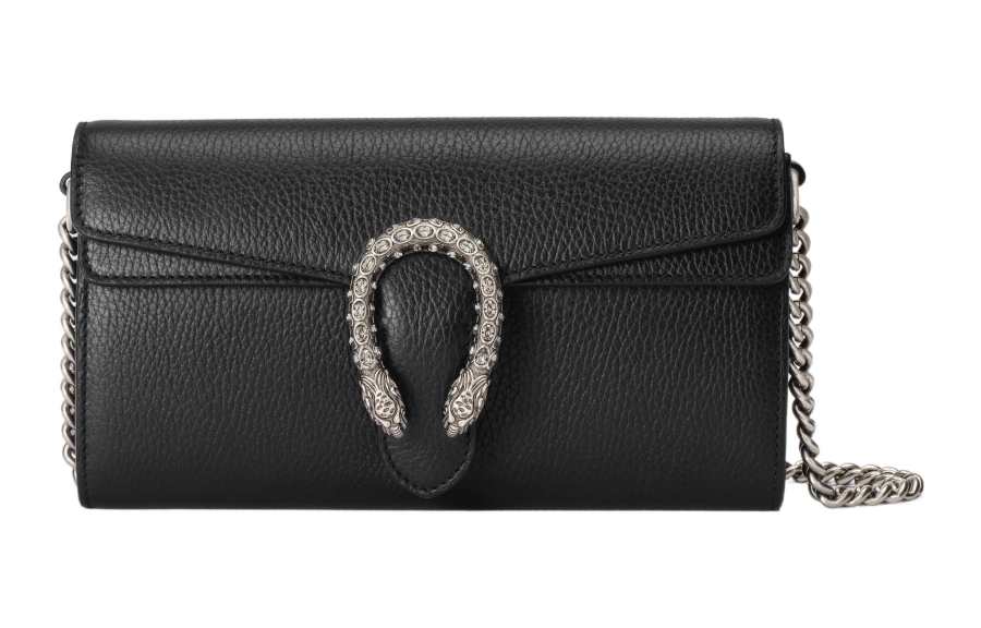 GUCCI Dionysus Leather Crossbody Bag, Shoulder Bag Women's Black
