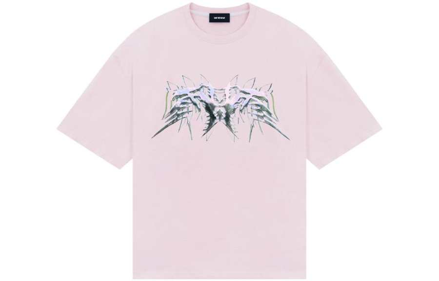 WE11DONE SS23 T Shirts Unisex Pink Crew Neck Moderate Straight Fit