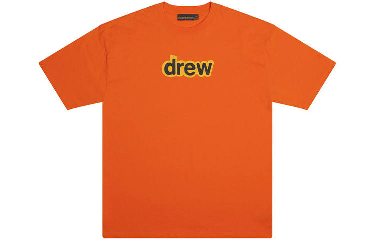 Drew house T Shirts Unisex Orange Crew Neck Moderate Straight Fit