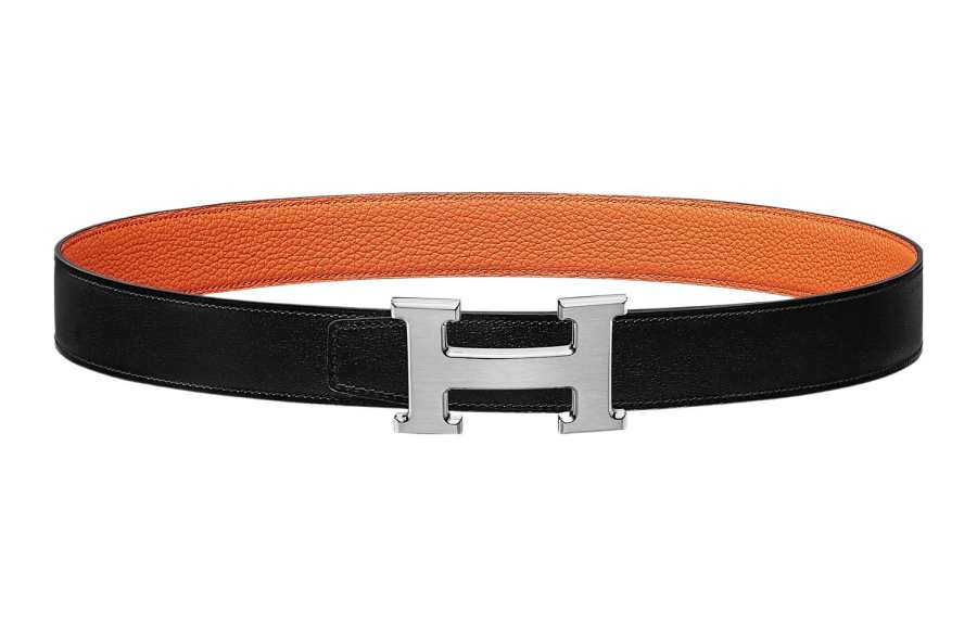 HERMES Togo Calfskin Leather Belts Women's Width 3.2cm