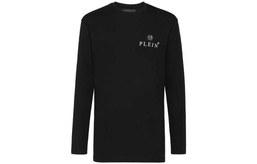 PHILIPP PLEIN T Shirts Men's Black Crew Neck Moderate Straight Fit