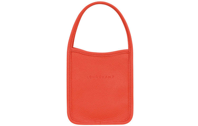 LONGCHAMP Le Foulonné Cow Leather Storage Bag, Shoulder Bag, Handbag Extra Small Women's Orange