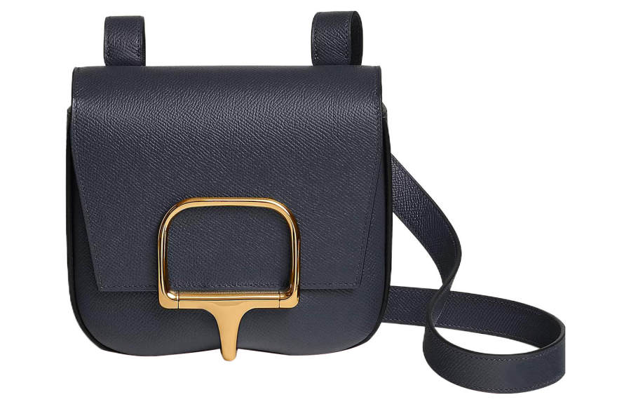 HERMES Della Cavalleria Epsom Calfskin Crossbody Bags Mini Women's 76 Bleu Indigo