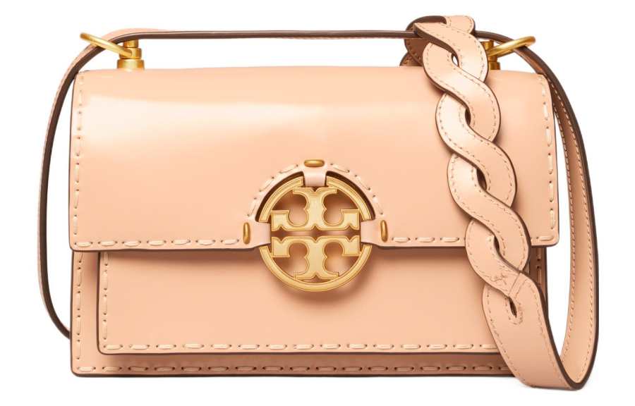 TORY BURCH Miller Patent Leather Crossbody Bag, Shoulder Bag Women's Erasers Pink