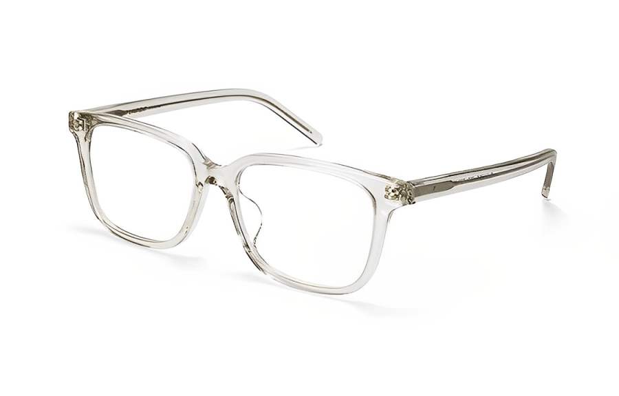 SAINT LAURENT SAINT LAURENT Plate Frame Square Eyeglass Frames Women's Transparent Gray