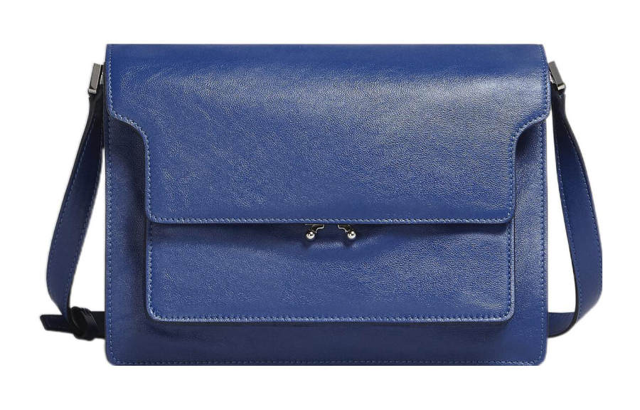 MARNI Trunk Calfskin Crossbody Bag, Shoulder Bag Men's Blue