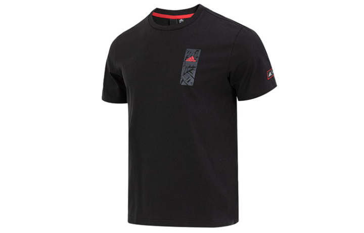 Adidas Adidas CNY T Shirts Men's Black Crew Neck Moderate Straight Fit
