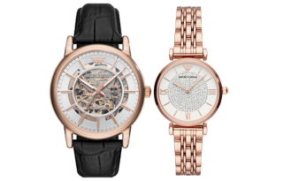 EMPORIO ARMANI Wrist Watches Quartz Movement Stainless Steel Strap 43mm White Dial Unisex 30m Water Resistant