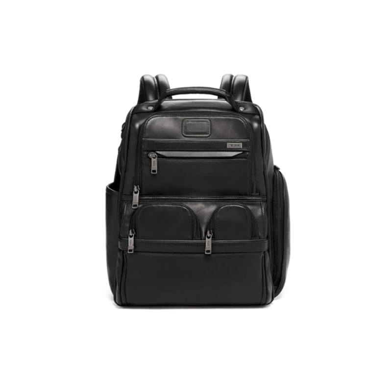 TUMI TUMI Alpha 3 Leather Backpack Men's Black