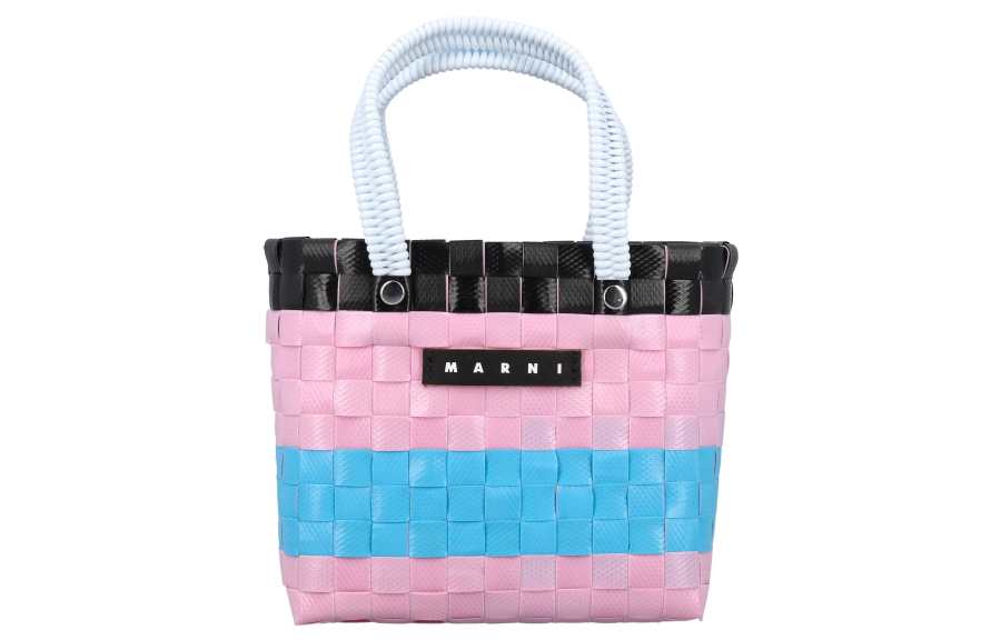 MARNI Refined Woven Tote Bag, Shopping Bag, Shoulder Bag, Handbag Kids' Pink
