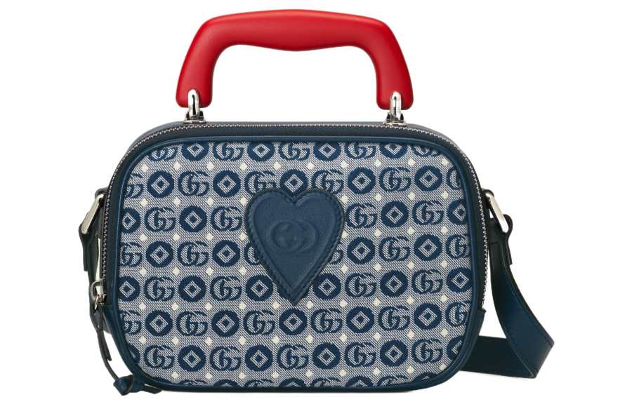 GUCCI GG Cotton Handbag, Shoulder Bag Kids' Blue & Red
