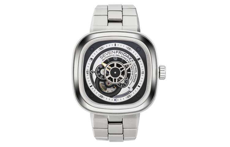 SEVENFRIDAY P Automatic Mechanical Movement 30m Waterproof Men's Watches Watch 47.6mm 47.6mm*47mm Silver Dial