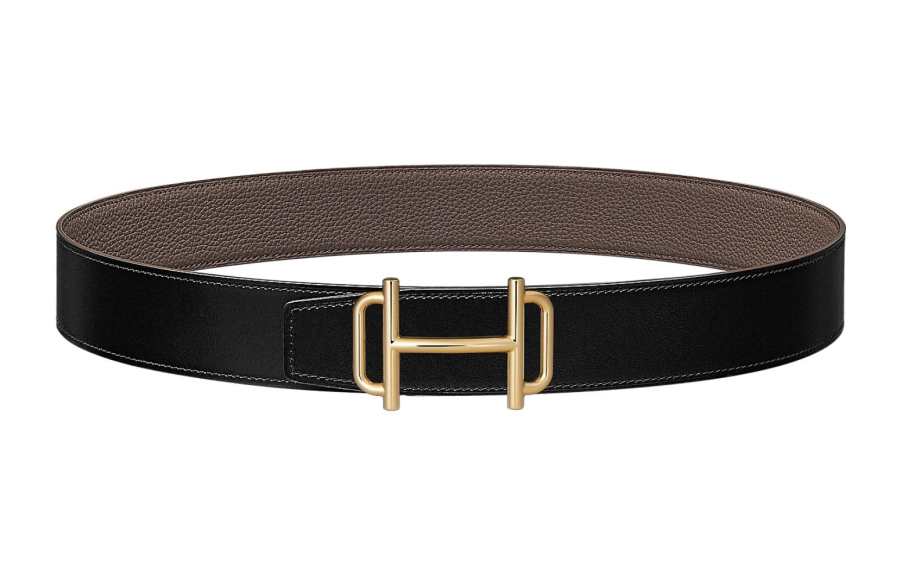 HERMES HERMES Royal Calfskin Leather Belts Men's Width 3.8cm