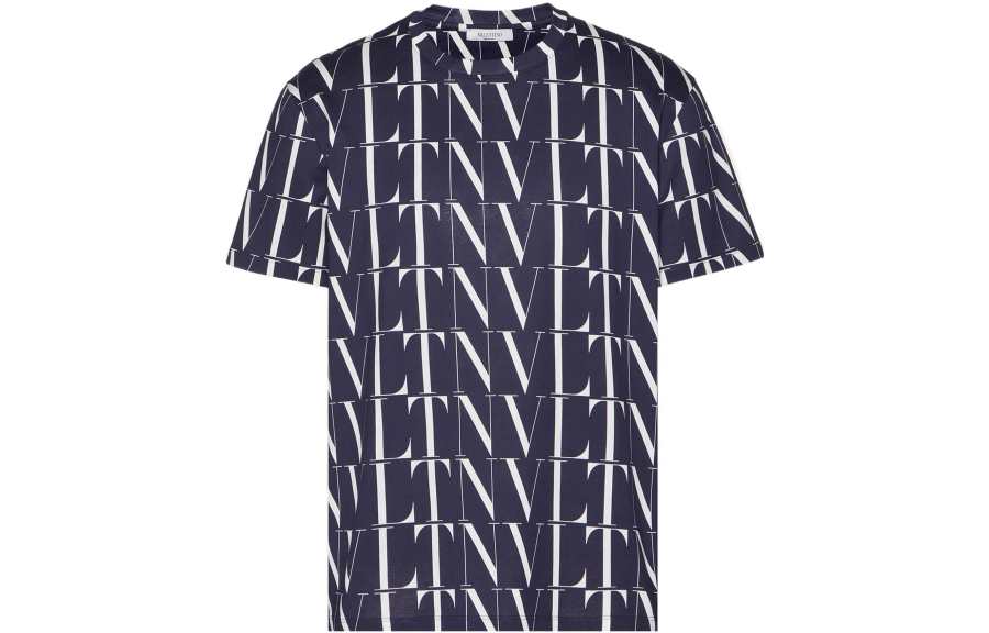 Valentino T Shirts Men's Blue Moderate Straight Fit