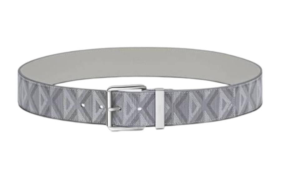 DIOR DIOR Cow Leather Belts Men's Gray Width 4cm