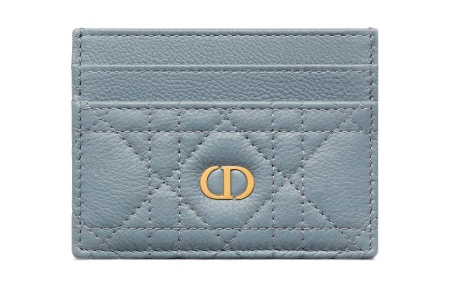DIOR Soft Calfskin Card Holder Card Holder Women's Blue