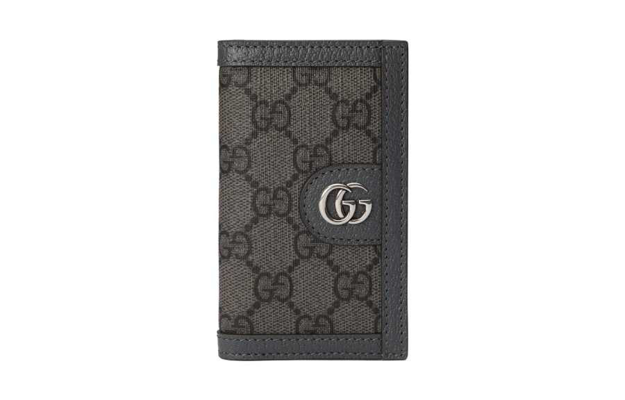 GUCCI Ophidia Canvas Card Holder Men's Gray