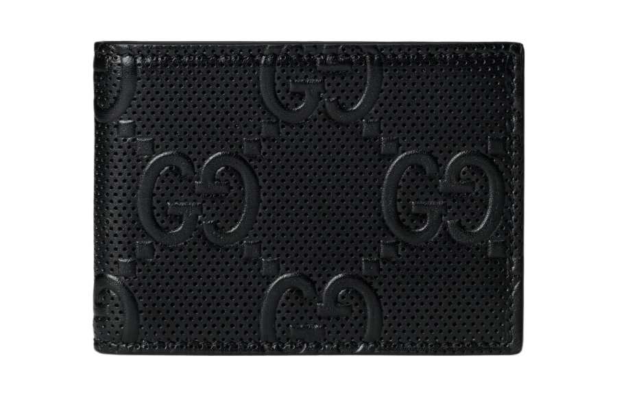 GUCCI Leather Card Holder Wallet Men's Black