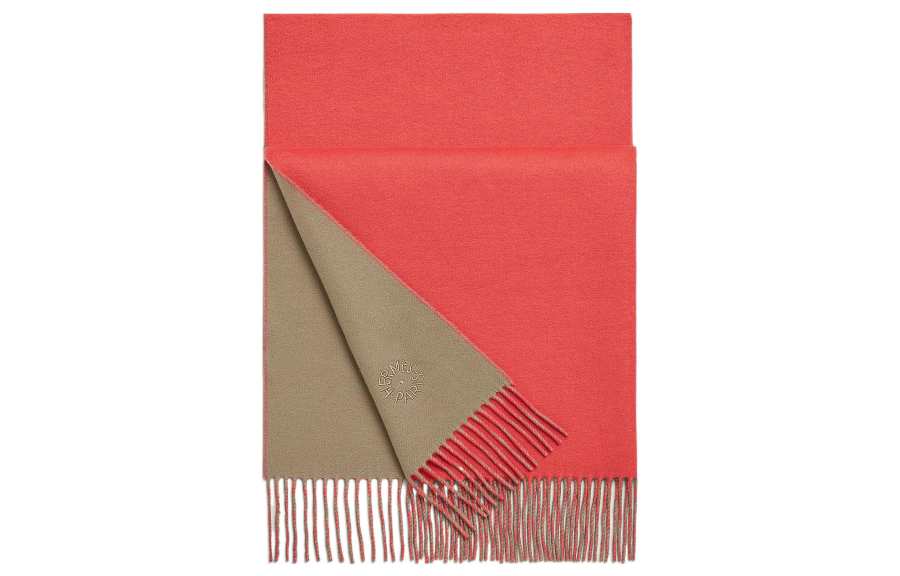 HERMES HERMES Knit Scarf Women's Pink/Umber
