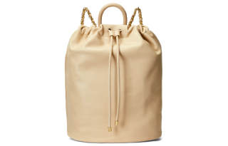 LAUREN RALPH LAUREN Sheepskin With Fabric Backpack Medium Women's Beige