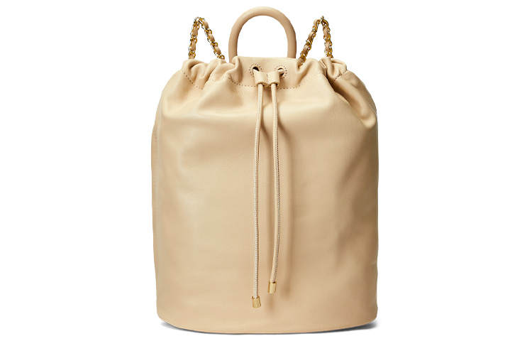 LAUREN RALPH LAUREN Sheepskin With Fabric Backpack Medium Women's Beige