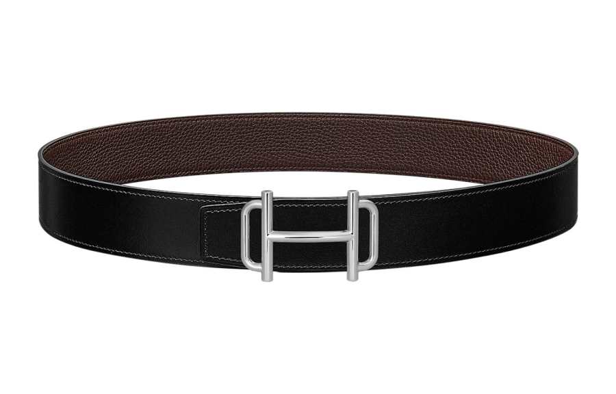 HERMES HERMES Royal Calfskin Leather Belts Men's Width 3.8cm