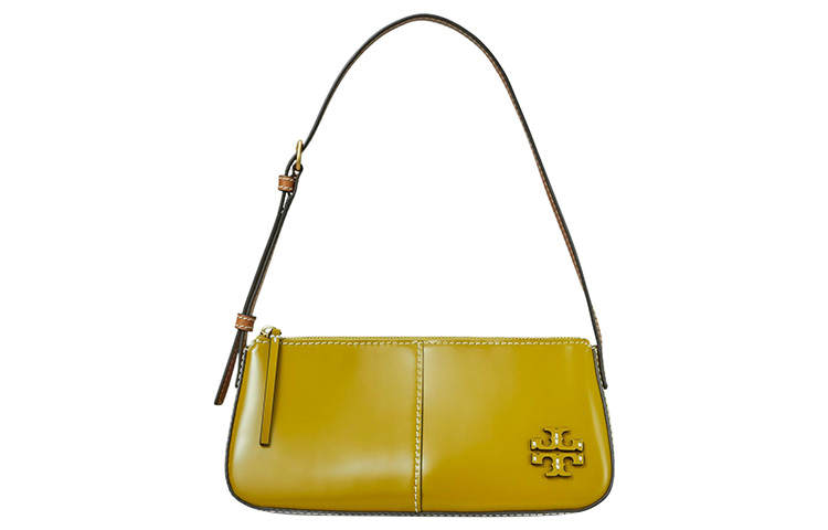 TORY BURCH McGraw Calfskin Handbag, Shoulder Bag Women's Green