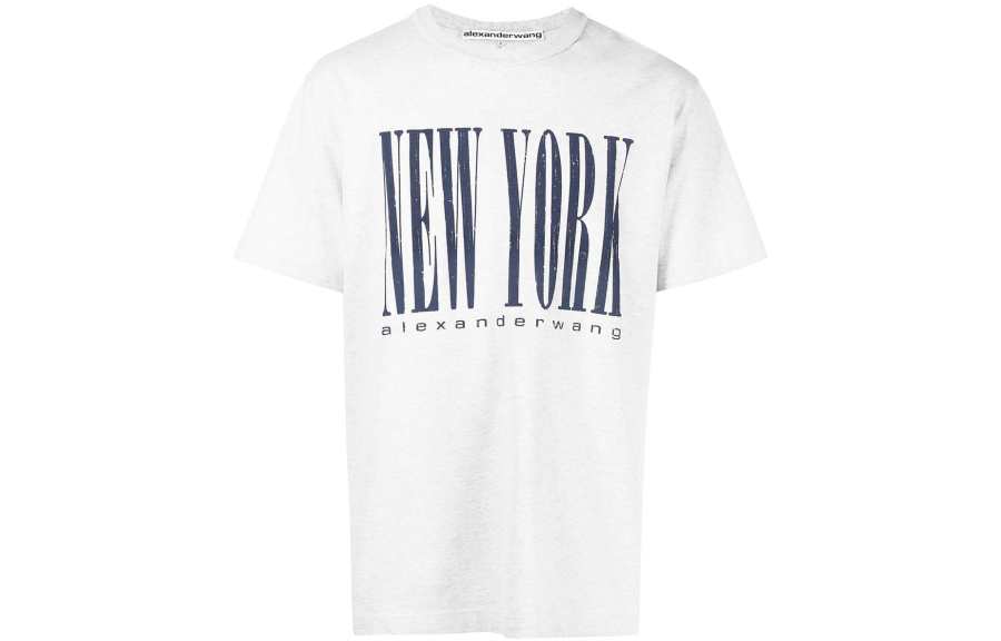 Alexander Wang T Shirts Men's Heather Gray Crew Neck Moderate