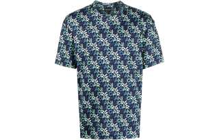 GIORGIO ARMANI T Shirts Men's Blue Crew Neck Straight Fit