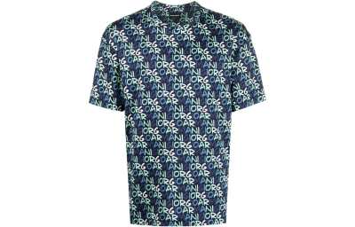 GIORGIO ARMANI T Shirts Men's Blue Crew Neck Straight Fit