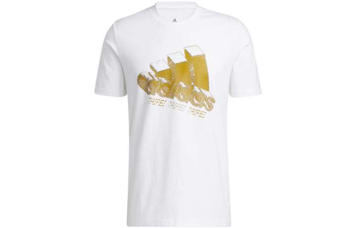 Adidas Adidas T Shirts Men's White Crew Neck Moderate Straight Fit